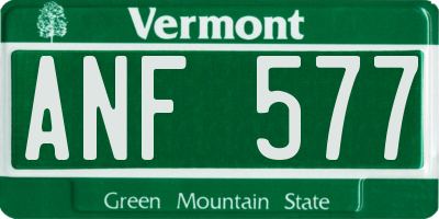 VT license plate ANF577