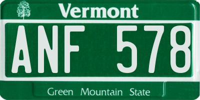 VT license plate ANF578