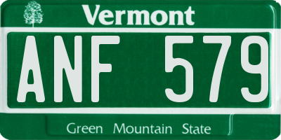 VT license plate ANF579