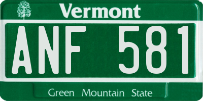 VT license plate ANF581