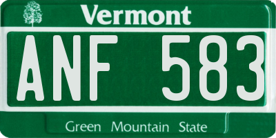 VT license plate ANF583