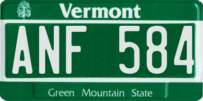 VT license plate ANF584