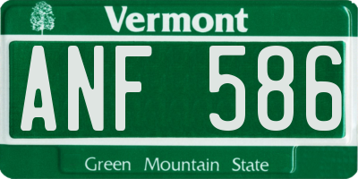 VT license plate ANF586