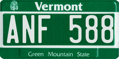 VT license plate ANF588