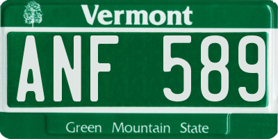 VT license plate ANF589