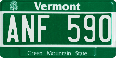 VT license plate ANF590