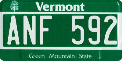 VT license plate ANF592