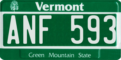 VT license plate ANF593