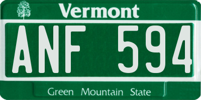VT license plate ANF594