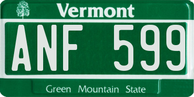 VT license plate ANF599