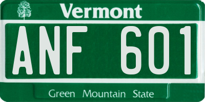 VT license plate ANF601
