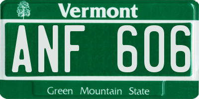 VT license plate ANF606