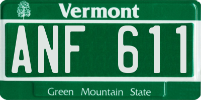VT license plate ANF611