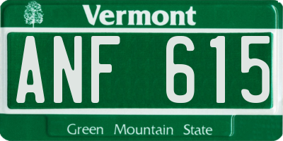 VT license plate ANF615