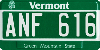 VT license plate ANF616