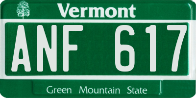 VT license plate ANF617