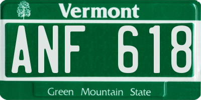 VT license plate ANF618
