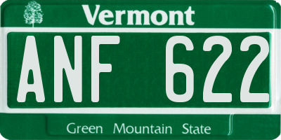 VT license plate ANF622