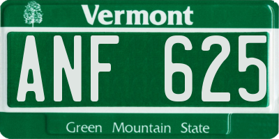 VT license plate ANF625