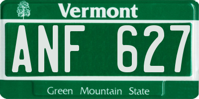 VT license plate ANF627
