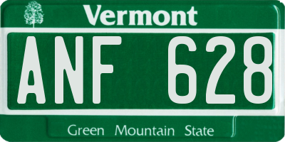 VT license plate ANF628