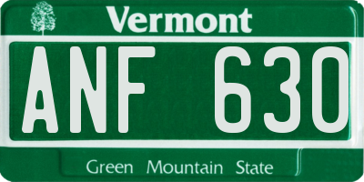 VT license plate ANF630