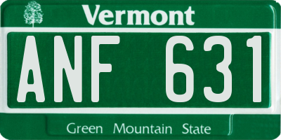 VT license plate ANF631