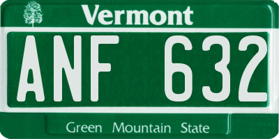 VT license plate ANF632