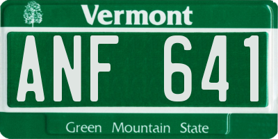 VT license plate ANF641