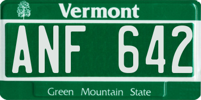 VT license plate ANF642