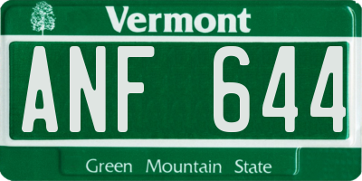VT license plate ANF644