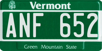 VT license plate ANF652