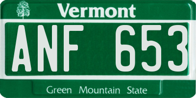 VT license plate ANF653