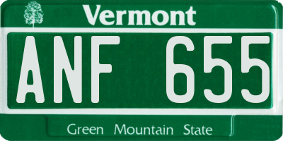 VT license plate ANF655