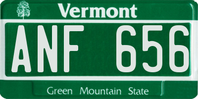 VT license plate ANF656