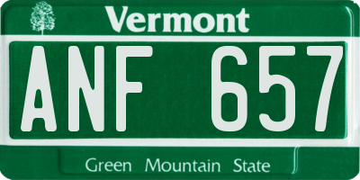 VT license plate ANF657