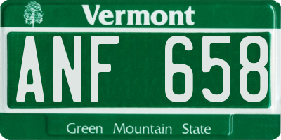 VT license plate ANF658