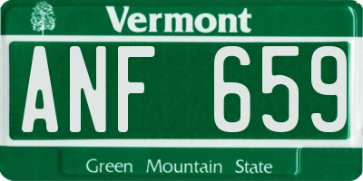 VT license plate ANF659