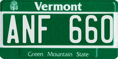 VT license plate ANF660
