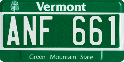 VT license plate ANF661