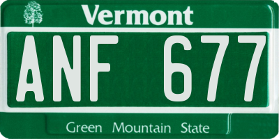 VT license plate ANF677