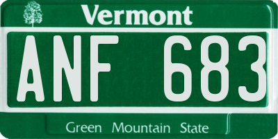 VT license plate ANF683