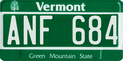 VT license plate ANF684