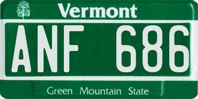 VT license plate ANF686
