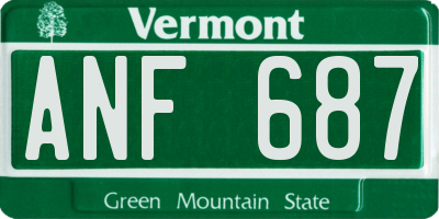 VT license plate ANF687