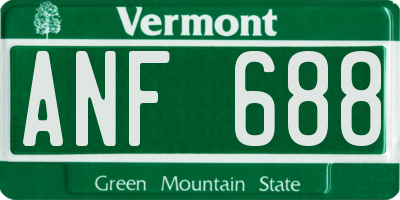 VT license plate ANF688