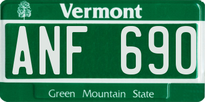VT license plate ANF690