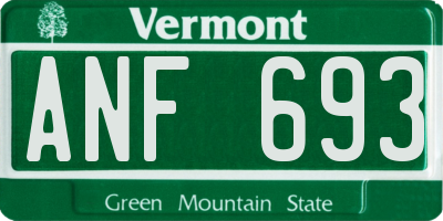 VT license plate ANF693