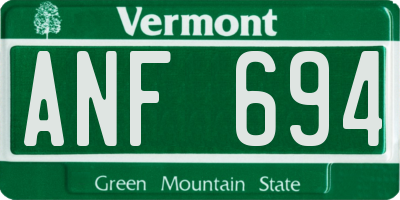 VT license plate ANF694