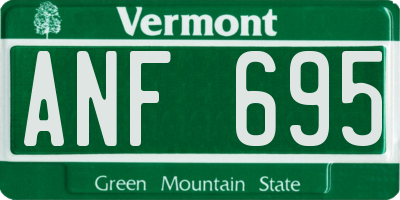 VT license plate ANF695